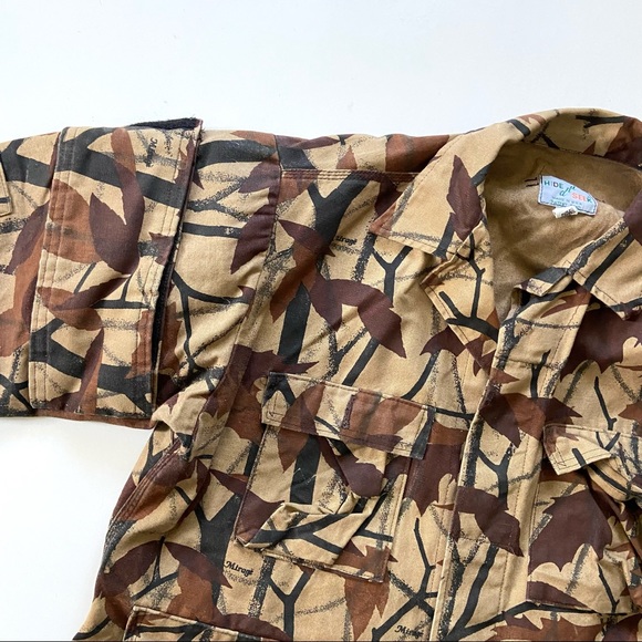 Vintage RARE Hide & Seek Mirage Camo Safety Orange Cotton Canvas Hunting Jacket - Picture 3 of 10